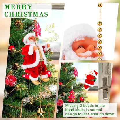 Kletternder Weihnachtsmann mit Musik und Bewegung – elektrische Weihnachtsdeko Nellavia